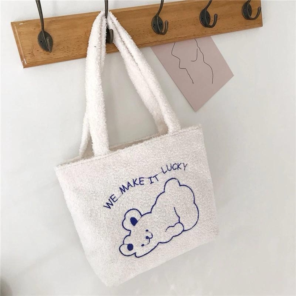 White Teddy Bear Tote Bag